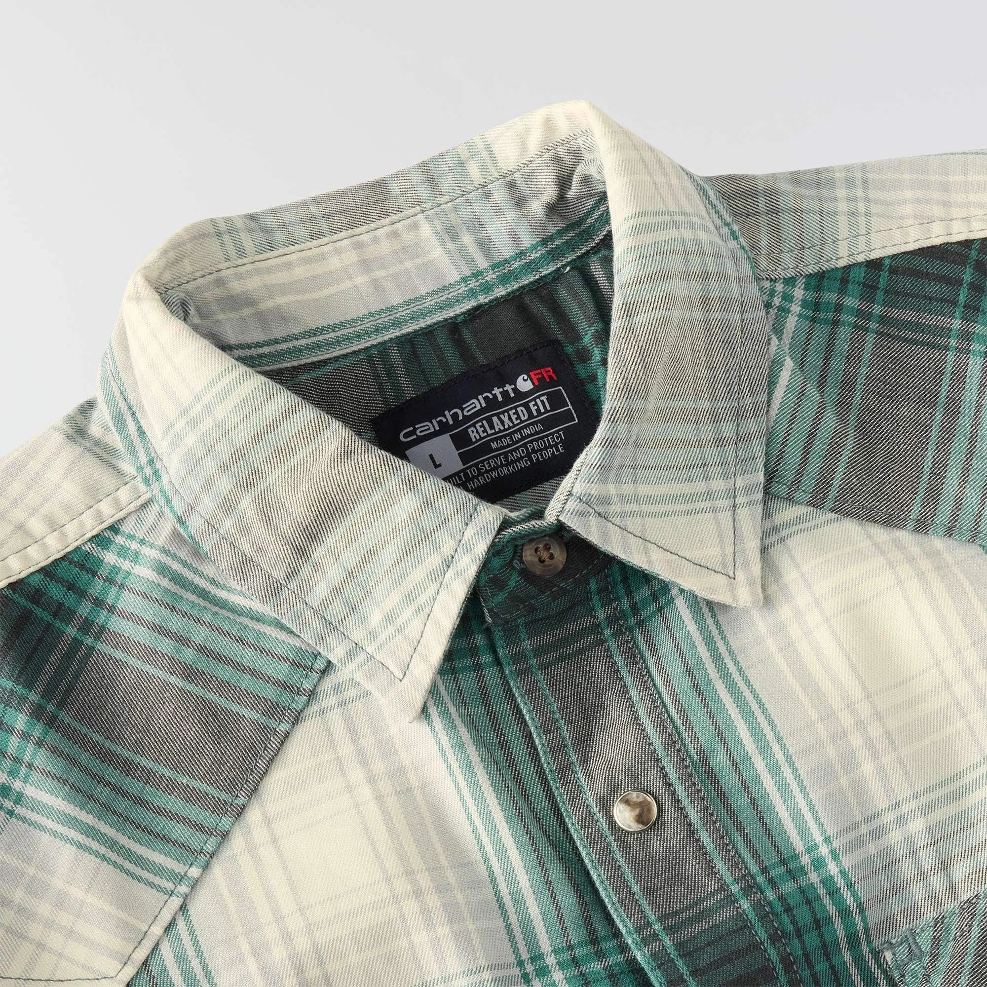 Flame Resistant Montana Relaxed Fit Midweight Twill Snap Front Plaid Shirt