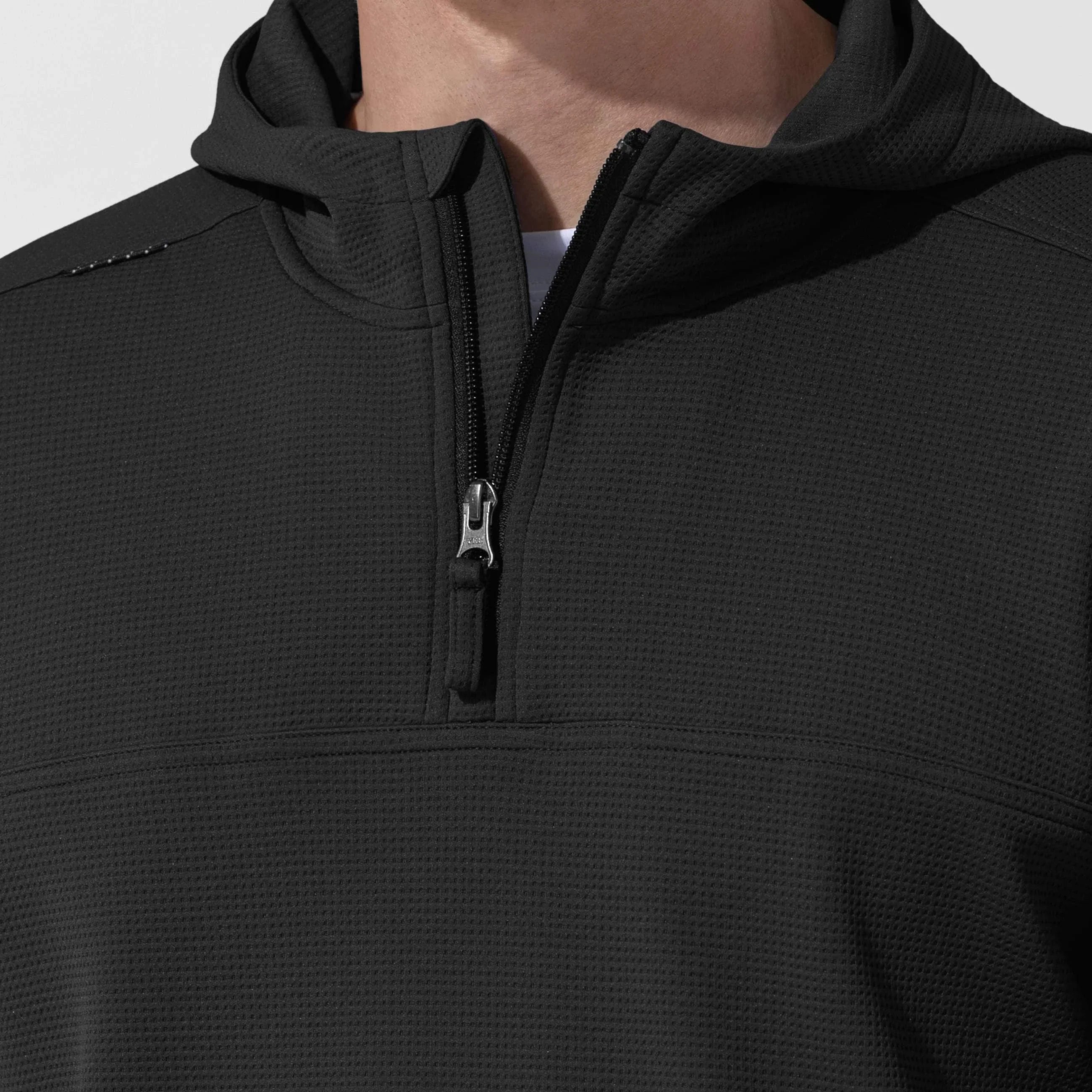 Layers Quarter Zip Waffle Hoodie
