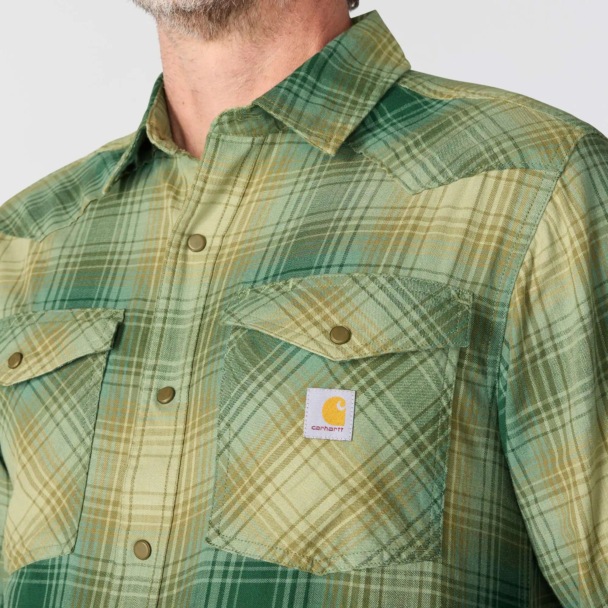 Montana Rugged Flex™ Relaxed Fit Lightweight Long-Sleeve Snap-Front Plaid Shirt