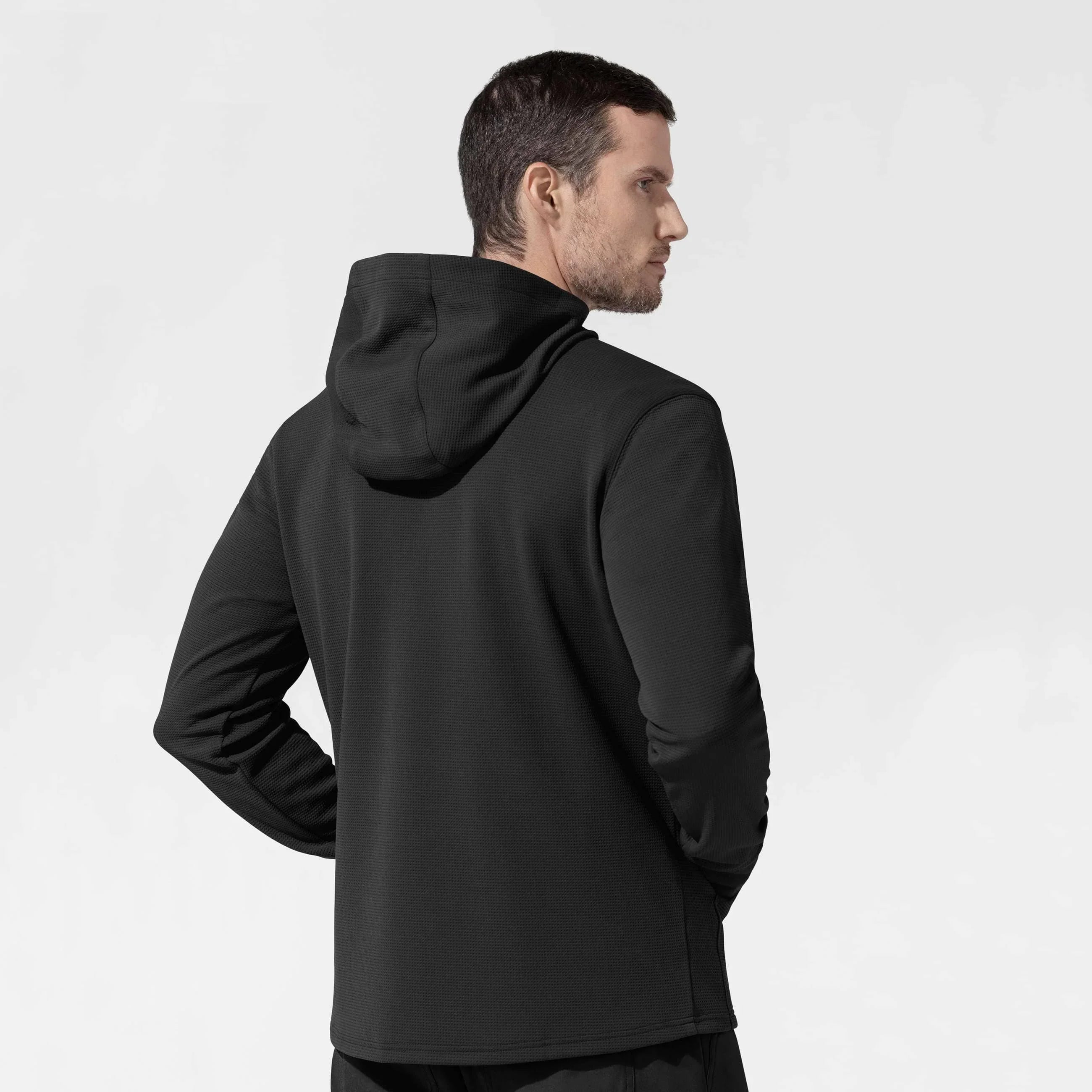 Layers Quarter Zip Waffle Hoodie