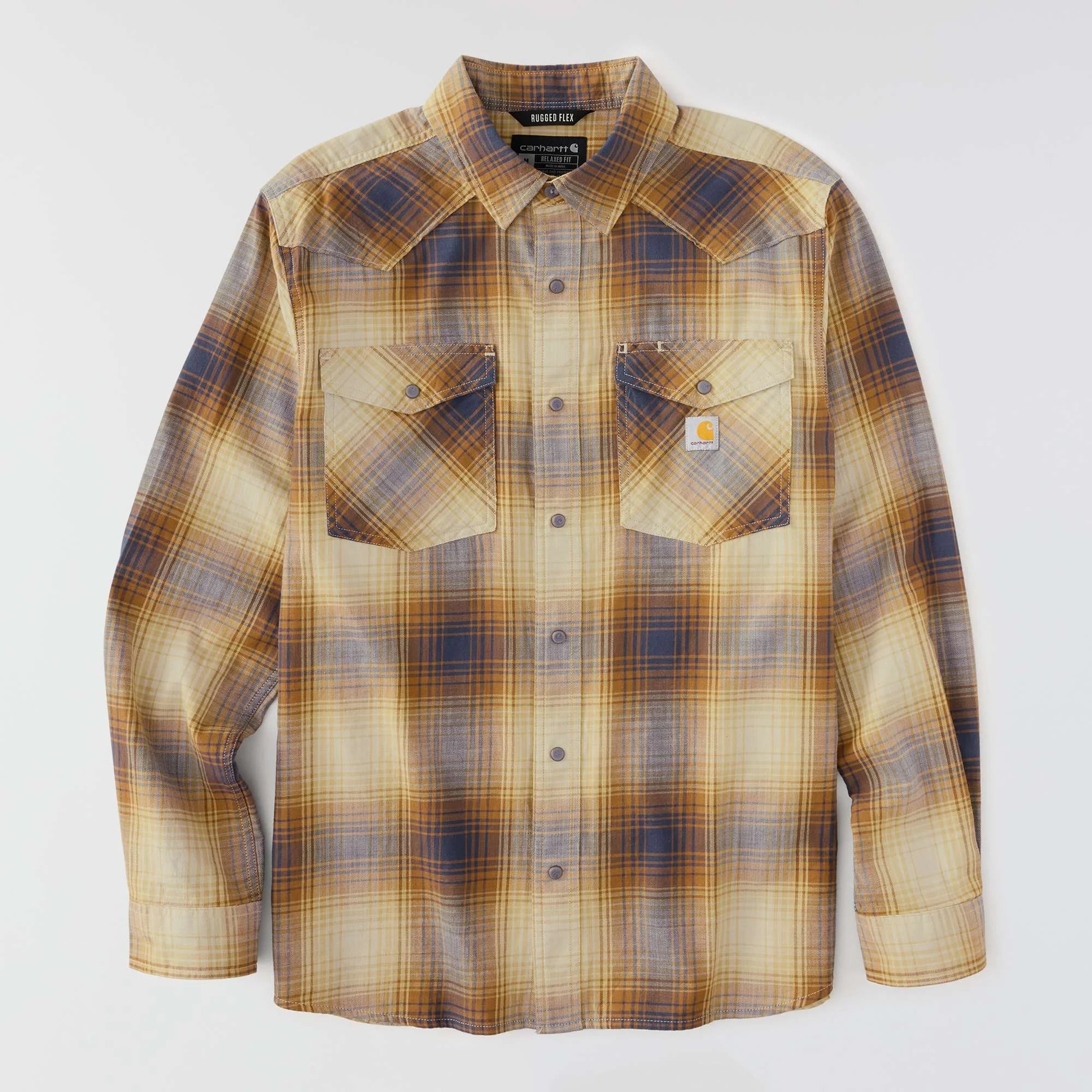 Montana Rugged Flex™ Relaxed Fit Lightweight Long-Sleeve Snap-Front Plaid Shirt