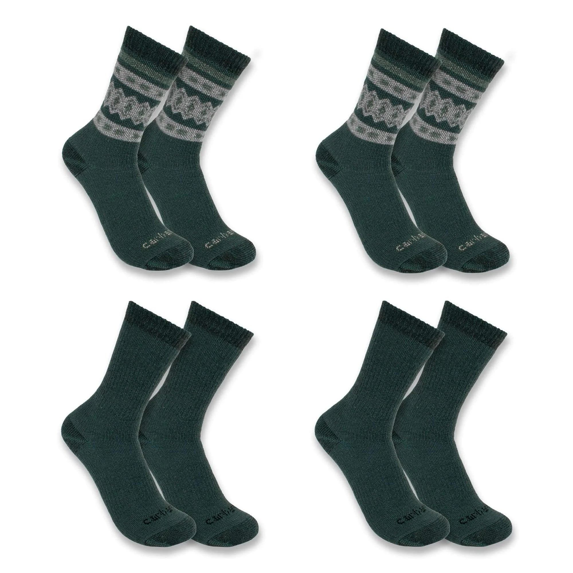 Women's Heavyweight Synthetic-Wool Blend Crew Sock 4-Pack