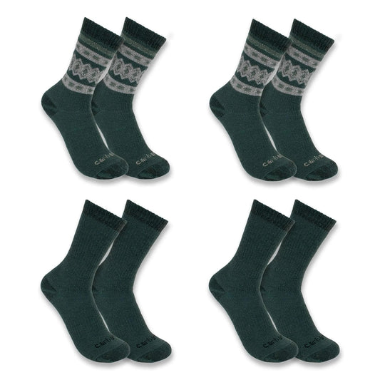 Women's Heavyweight Synthetic-Wool Blend Crew Sock 4-Pack
