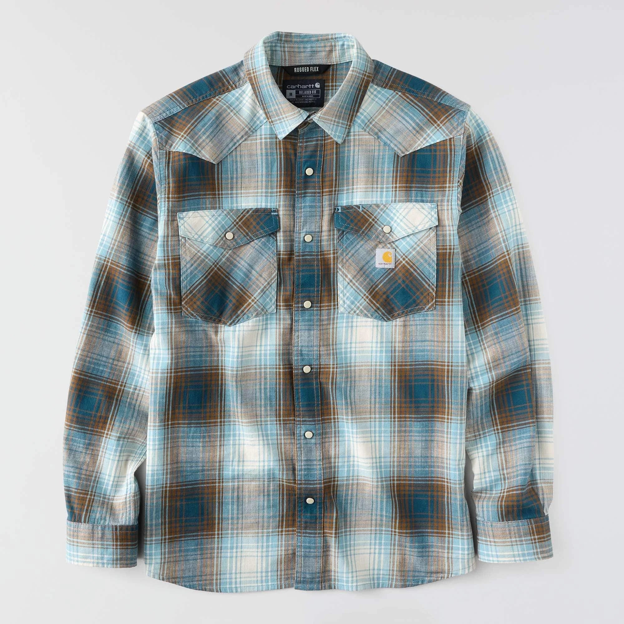 Montana Rugged Flex™ Relaxed Fit Lightweight Long-Sleeve Snap-Front Plaid Shirt